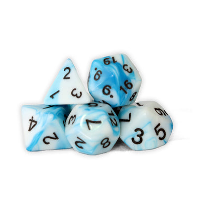 Gemini - Blanco/Celeste | Dados para juegos de rol y mesa en PiedraBruja Chile