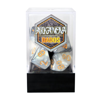 Gemini - Blanco/Gris | Dados para juegos de rol y mesa en PiedraBruja Chile