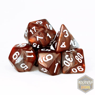 Gemini - Gris/Marrón | Dados para juegos de rol y mesa en PiedraBruja Chile