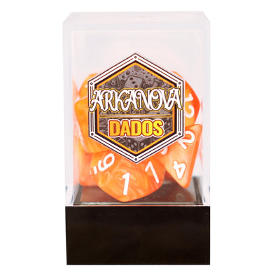 Gemini - Amarillo/Naranjo | Dados para juegos de rol y mesa en PiedraBruja Chile