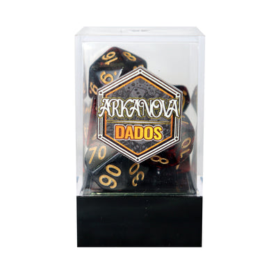 Gemini - Negro/Rojo | Dados para juegos de rol y mesa en PiedraBruja Chile