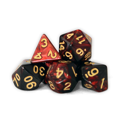 Gemini - Negro/Rojo | Dados para juegos de rol y mesa en PiedraBruja Chile