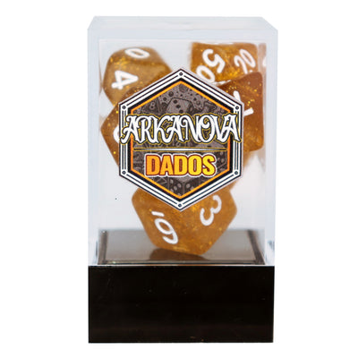Glitter - Ámbar | Dados para juegos de rol y mesa en PiedraBruja Chile