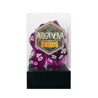 Glitter - Púrpura | Dados para juegos de rol y mesa en PiedraBruja Chile
