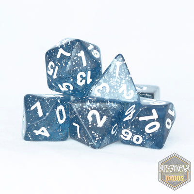 Glitter - Azul Claro | Dados para juegos de rol y mesa en PiedraBruja Chile