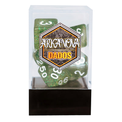 Glitter - Verde | Dados para juegos de rol y mesa en PiedraBruja Chile