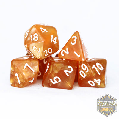 Marmolados - Ámbar | Dados para juegos de rol y mesa en PiedraBruja Chile