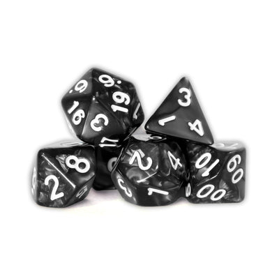 Marmolados - Negro | Dados para juegos de rol y mesa en PiedraBruja Chile