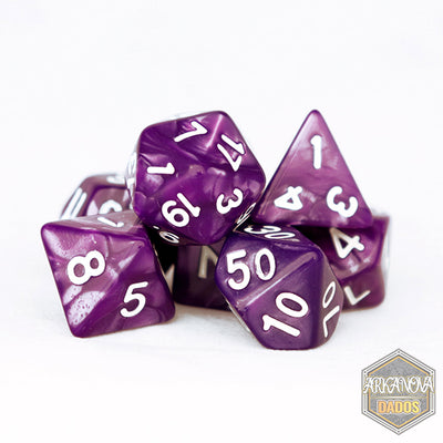 Marmolados - Purpura | Dados para juegos de rol y mesa en PiedraBruja Chile