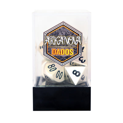 Metálico Acero | Dados para juegos de rol y mesa en PiedraBruja Chile