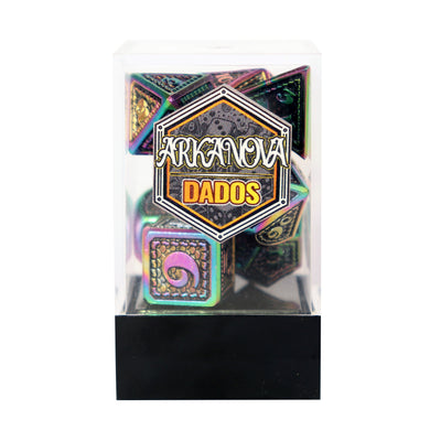 Metálico Escamado Cromado | Dados para juegos de rol y mesa en PiedraBruja Chile