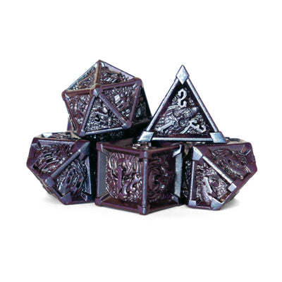 Metálico Morado Fantasía | Dados para juegos de rol y mesa en PiedraBruja Chile