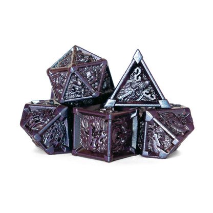 Metálico Morado Fantasía | Dados para juegos de rol y mesa en PiedraBruja Chile