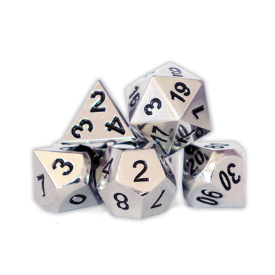 Metálico Plateado | Dados para juegos de rol y mesa en PiedraBruja Chile