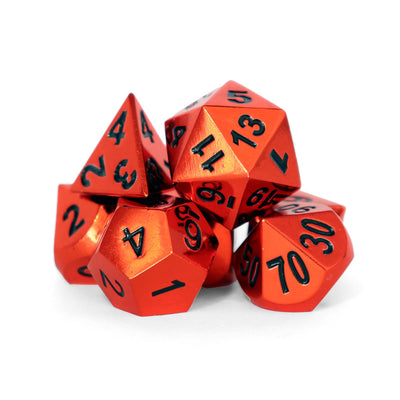 Metálico Rojo | Dados para juegos de rol y mesa en PiedraBruja Chile