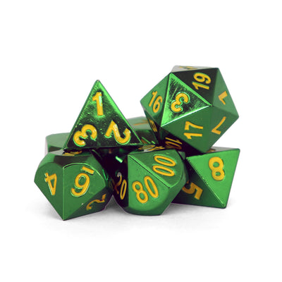 Metálico Verde | Dados para juegos de rol y mesa en PiedraBruja Chile