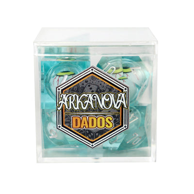 Rellenos - Set Azul con Ojo Amarillo | Dados para juegos de rol y mesa en PiedraBruja Chile