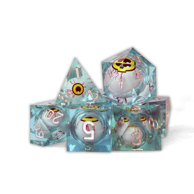 Rellenos - Set Azul con Ojo Amarillo | Dados para juegos de rol y mesa en PiedraBruja Chile