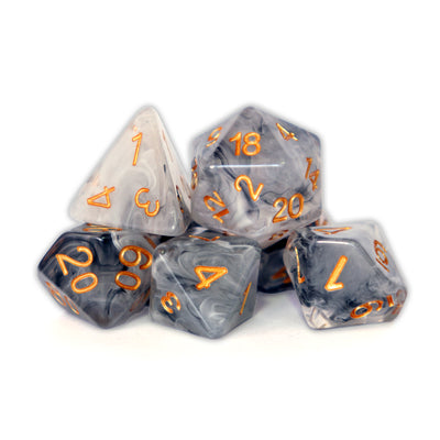 Remolino - Blanco/Negro | Dados para juegos de rol y mesa en PiedraBruja Chile