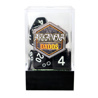 Sólidos - Negro | Dados para juegos de rol y mesa en PiedraBruja Chile
