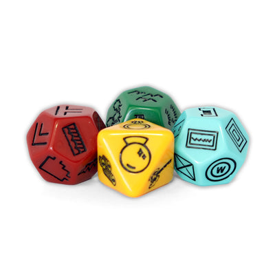 4 Sólidos Calabozo, Terreno, Intersección, Objeto Mágico | Dados para juegos de rol y mesa en PiedraBruja Chile