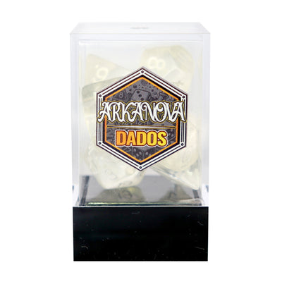 Transparentes - Blanco | Dados para juegos de rol y mesa en PiedraBruja Chile