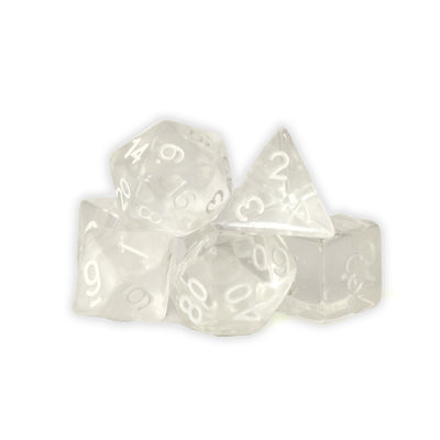 Transparentes - Blanco | Dados para juegos de rol y mesa en PiedraBruja Chile