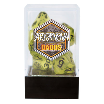 Transparentes - Verde Limón | Dados para juegos de rol y mesa en PiedraBruja Chile
