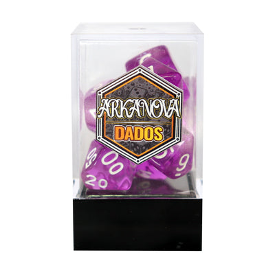 Transparentes - Púrpura | Dados para juegos de rol y mesa en PiedraBruja Chile