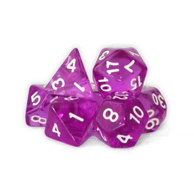 Transparentes - Púrpura | Dados para juegos de rol y mesa en PiedraBruja Chile