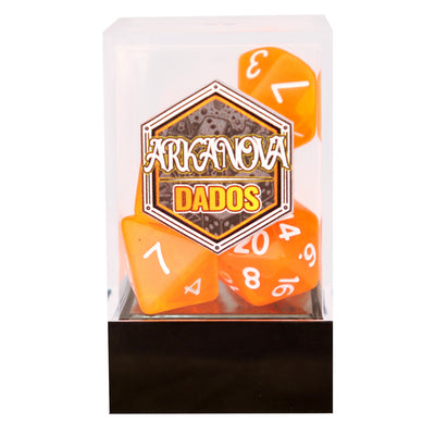 Transparentes - Naranjo | Dados para juegos de rol y mesa en PiedraBruja Chile