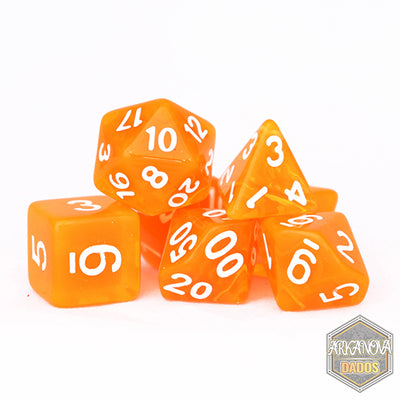 Transparentes - Naranjo | Dados para juegos de rol y mesa en PiedraBruja Chile