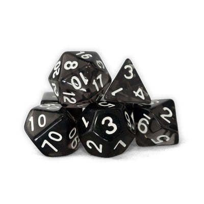 Transparentes - Negro | Dados para juegos de rol y mesa en PiedraBruja Chile