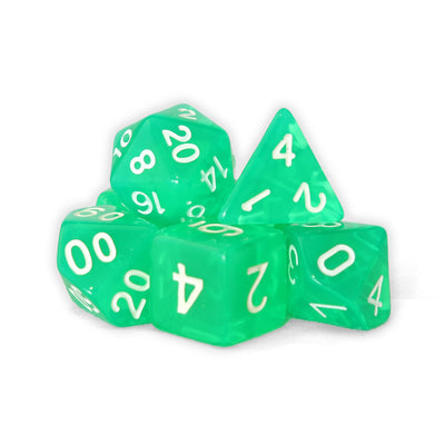 Transparentes - Verde | Dados para juegos de rol y mesa en PiedraBruja Chile