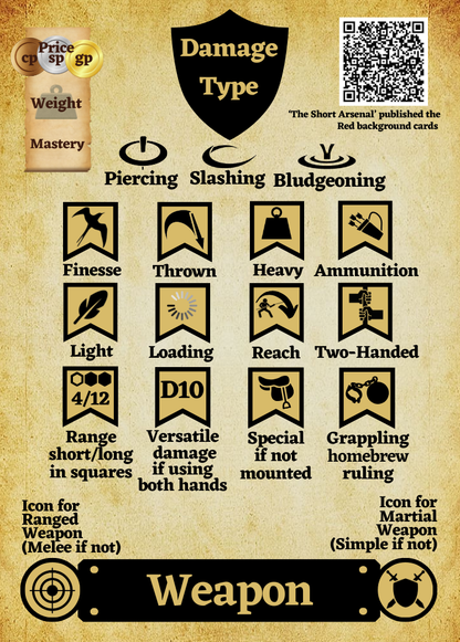 Baraja de Armas 5e Cartas