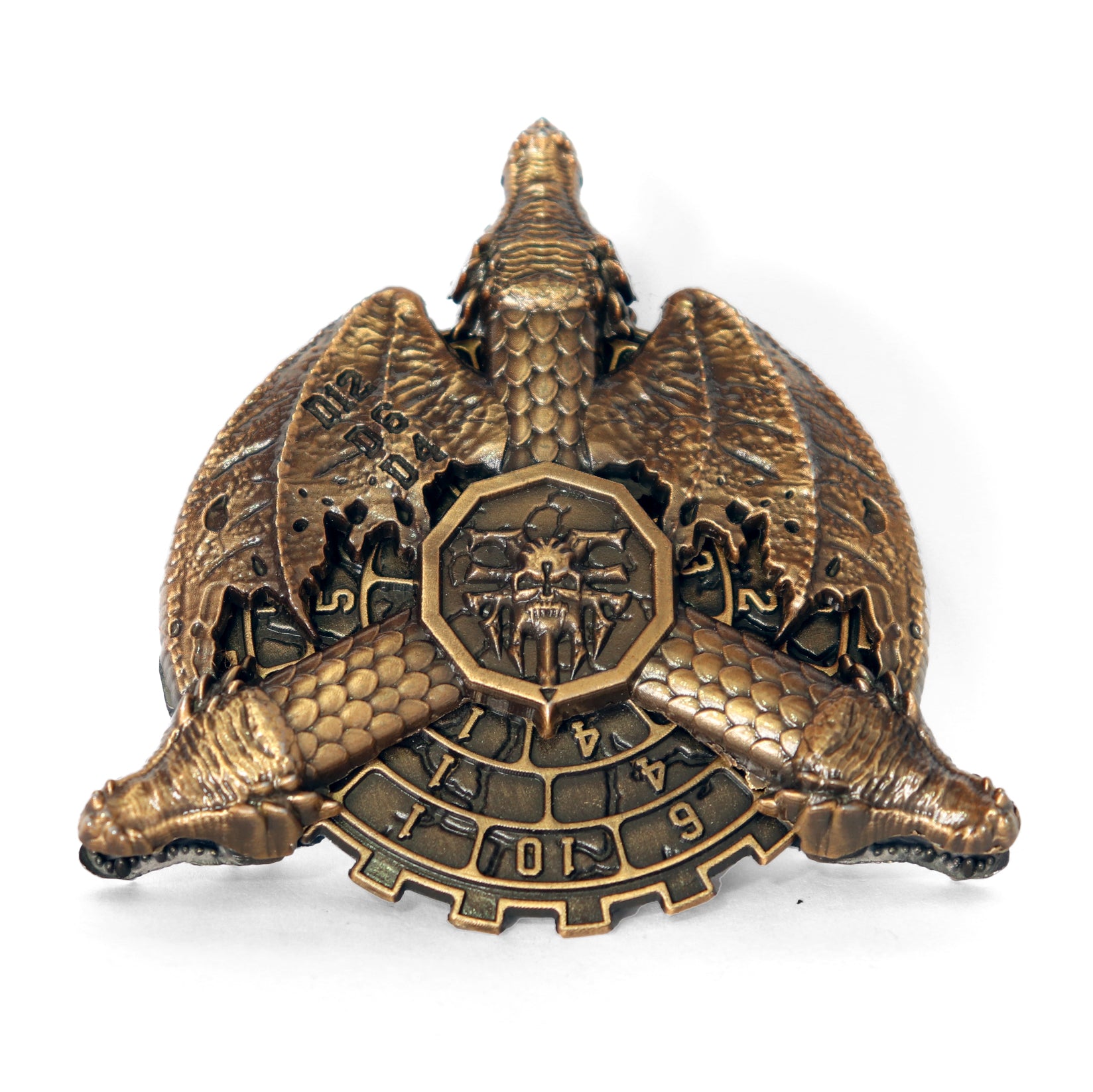 Disco-Dado Metálico Dragón Dorado