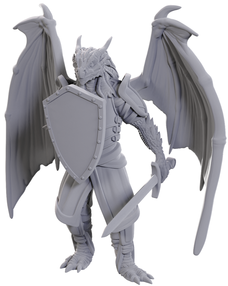 Nolzur’s Marvelous Miniatures: Unpainted Minis 25 - Dragonborn of Bahamut