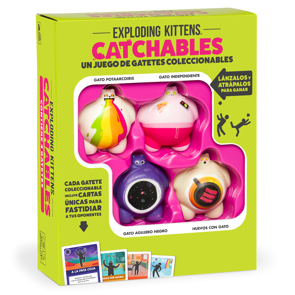 Caja del juego exploding kittens catchables un juego de cartas coleccionables