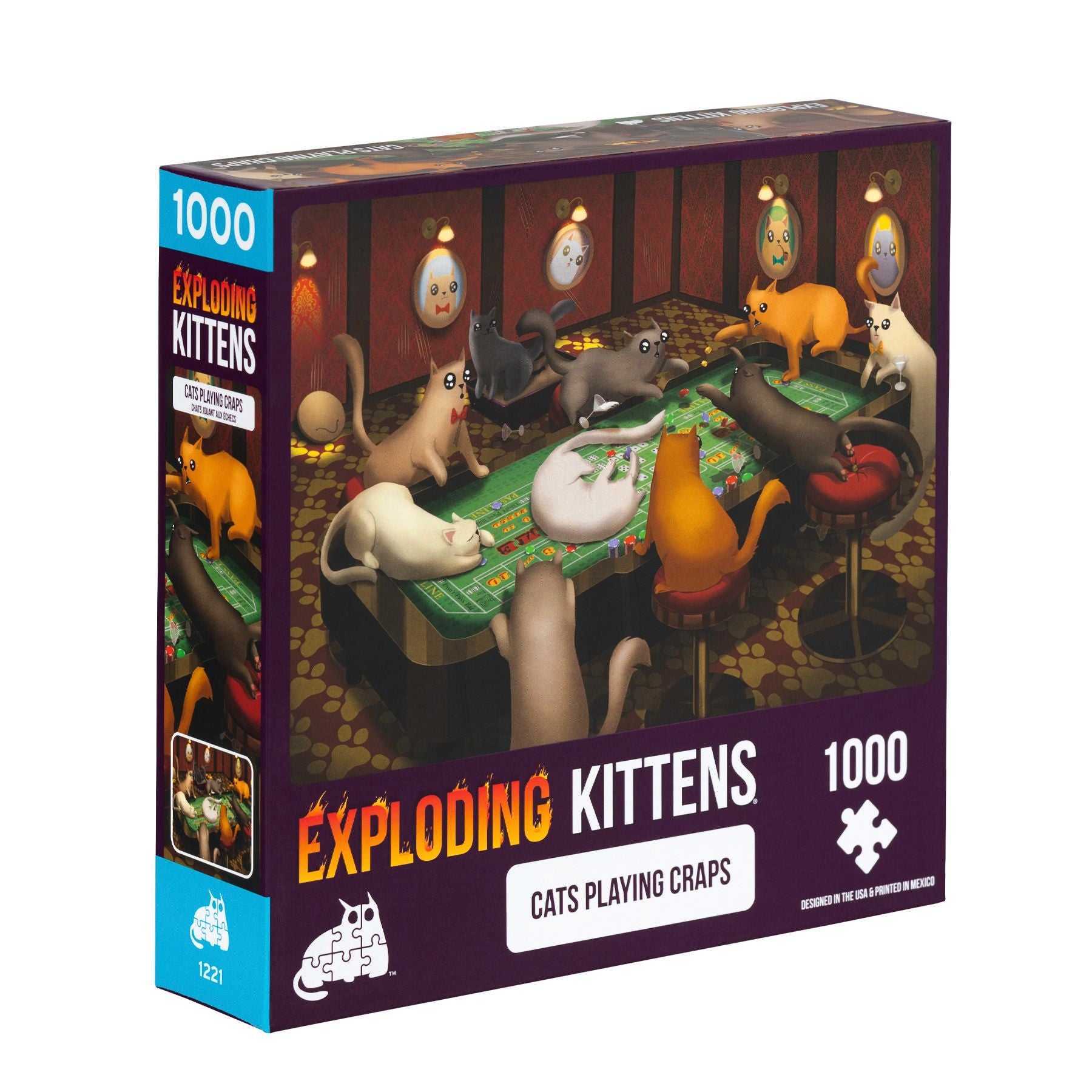 Puzzle Exploding Kittens 1000 Piezas: Cats Playing Craps