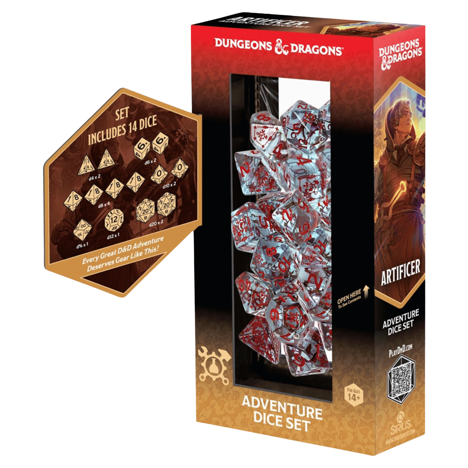 Artificer Clear/Red - Adventure Dice