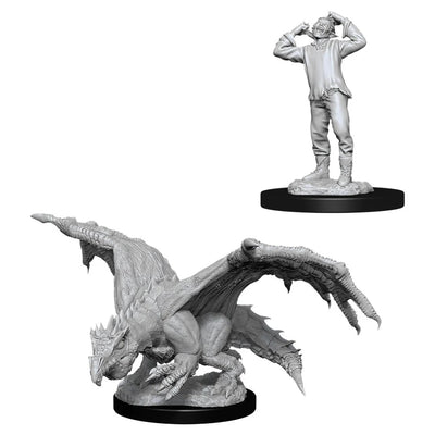 Nolzur’s Marvelous Miniatures: Unpainted Minis Wave 11 - Green Dragon Wyrmling & Afflicted Elf