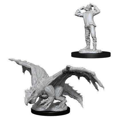 Nolzur’s Marvelous Miniatures: Unpainted Minis Wave 11 - Green Dragon Wyrmling & Afflicted Elf