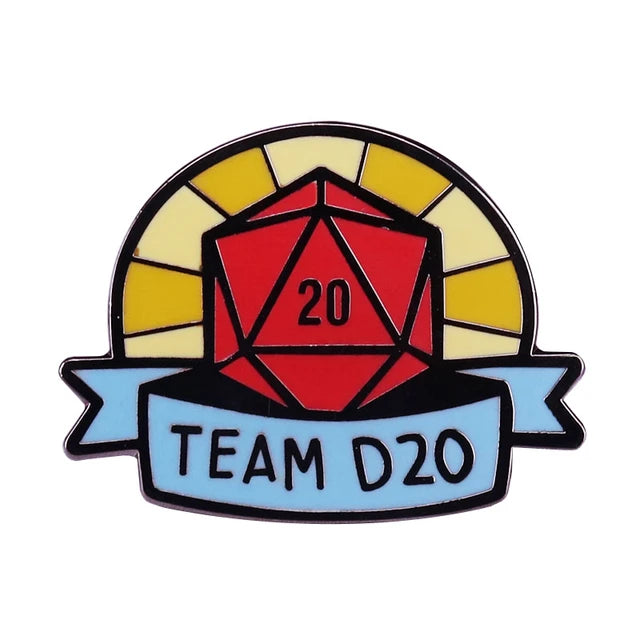 Pin Esmaltado - Team D20 | Coleccionables, figuras y artículos geek en PiedraBruja Chile