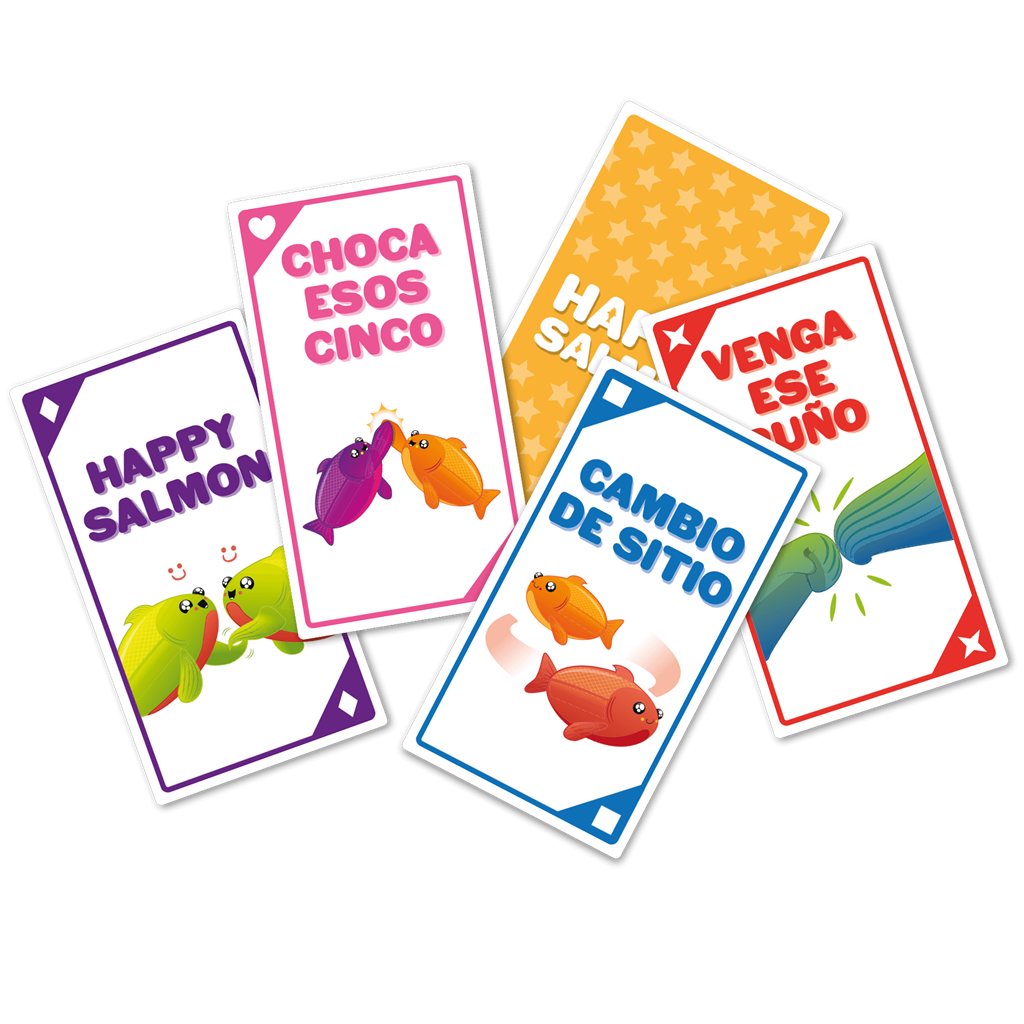 Cartas del juego de mesa Happy Salmon