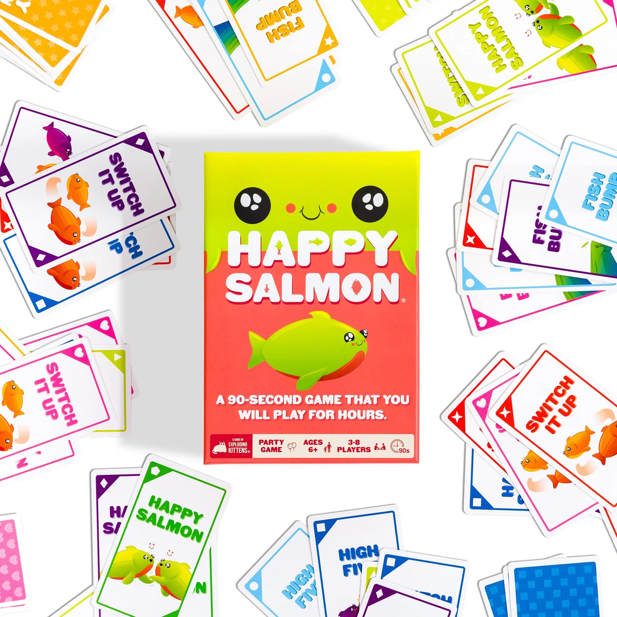 Contenido del juego de mesa happy salmon