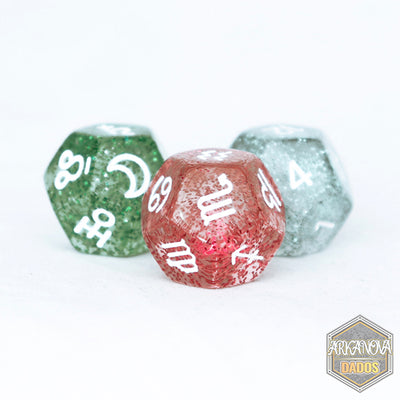 Zoodiaco 3D12 Glitter | Dados para juegos de rol y mesa en PiedraBruja Chile