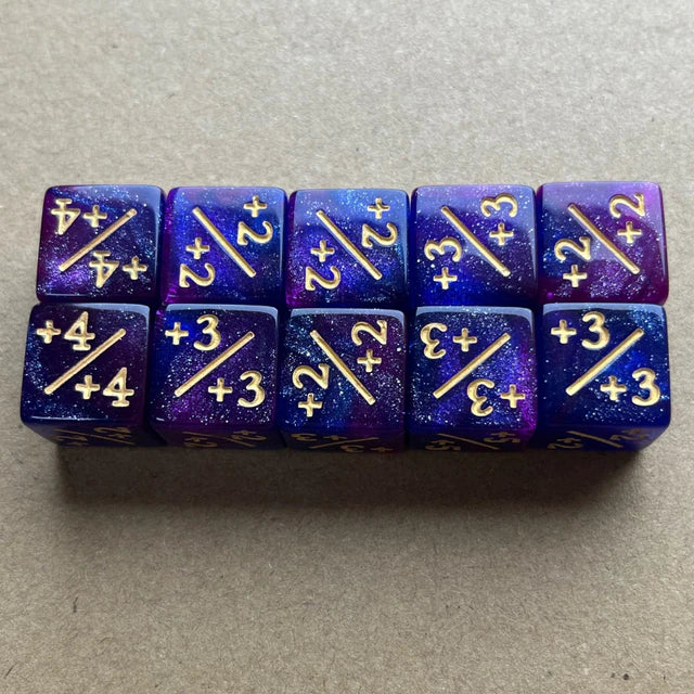 Dados Magic D6 contador +1/+1 Nebula Purpura