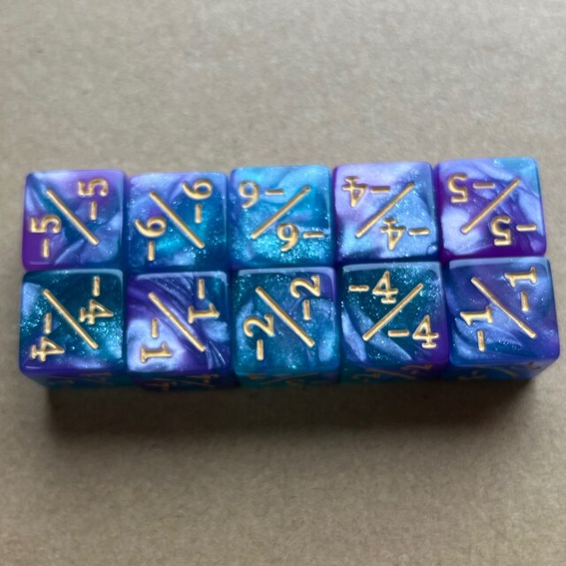 Dados Magic D6 contador -1/-1 Nebula Azul