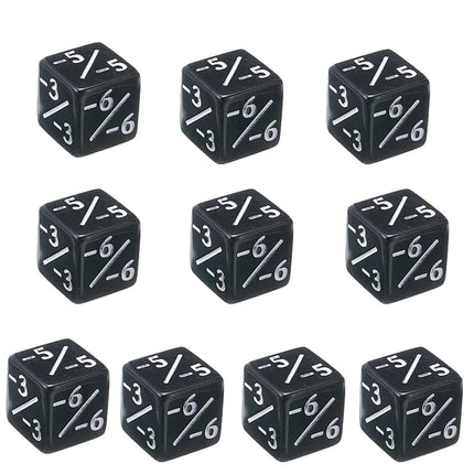 d6 contador Magic -1/-1 Negro/Blanco