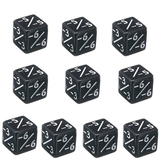 Dados d6 contador Magic -1/-1 Negro/Blanco